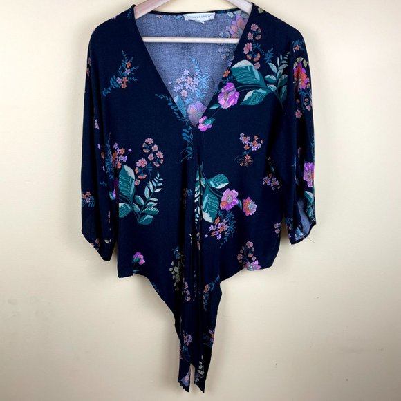 Lovestitch Floral Crop Button down Top S - Picture 3 of 10